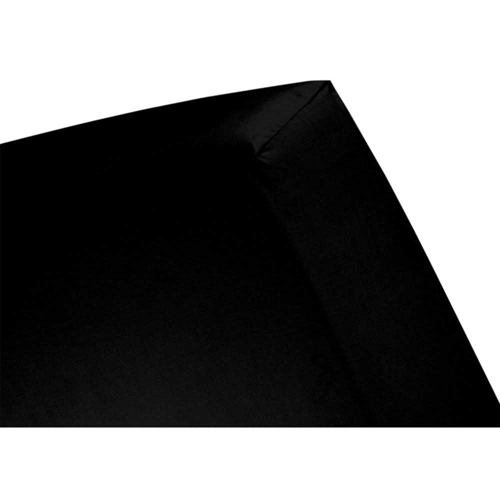 Hoeslaken - 80x200cm - zwart - 100% katoensatijn