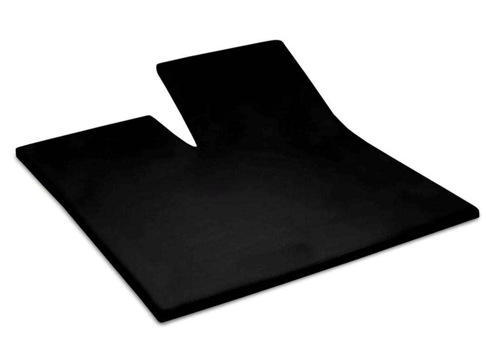 Hoeslaken - split - 160x200cm - zwart - 100% katoensatijn
